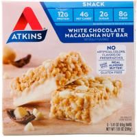 Atkins, Батончики с добавлением белого шоколада и орехов макадамия, 5 батончиков, 1,41 унц. (40 г) каждый