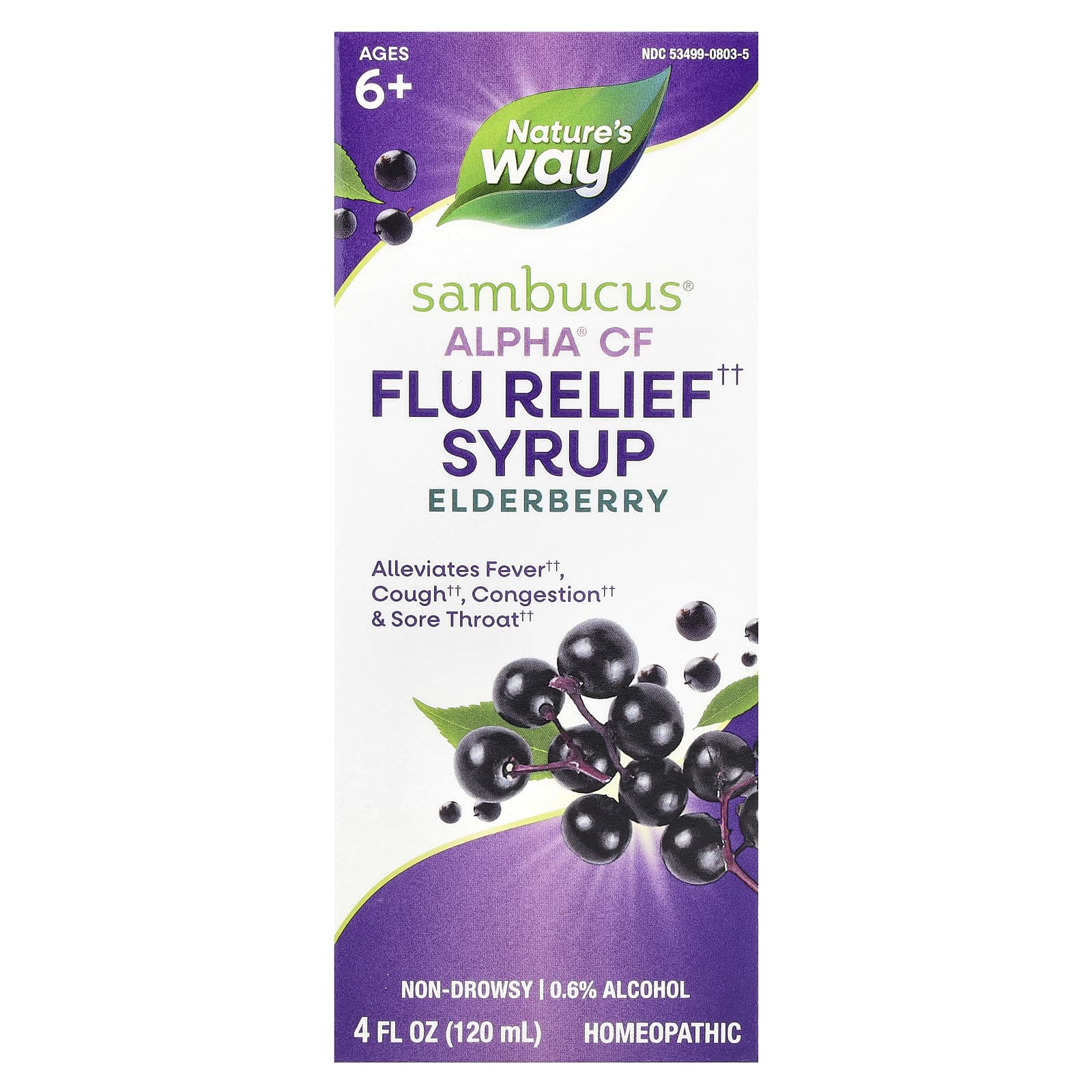 Nature's Way, Sambucus, Alpha CF, мультисимптомное средство от Flucare ...