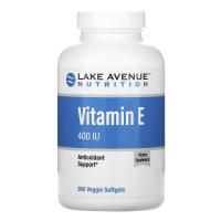 Lake Avenue Nutrition, витамин E, 400 МЕ, 360 вегетарианских мягких таблеток