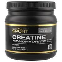 California Gold Nutrition, микронизированный порошок моногидрата креатина, Creapure, без вкуса, без глютена, 16 унций (454 г)