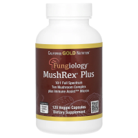California Gold Nutrition, Микология, MushRex Plus, грибной комплекс полного спектра, сертифицированный органический, Immune Assist™ Микрон, 120 вегетарианских капсул