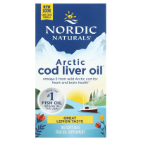 Nordic Naturals, Масло печени арктической трески, со вкусом лимона, 1000 мг, 180 желатиновых капсул