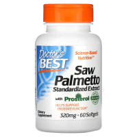 Doctor's Best, Пальма сереноа, стандартизированный экстракт с Евромед, 320 мг, 60 капсул