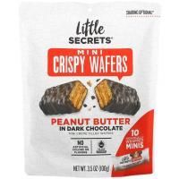 Little Secrets, Mini Crispy Wafers, арахисовая паста в темном шоколаде, 10 штук в индивидуальной упаковке, 100 г (3,5 унции)