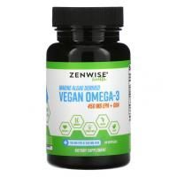 Zenwise Health, Веганские омега-3 из морских водорослей, 225 мг, 60 мягких таблеток