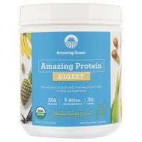 Amazing Grass, Amazing Protein, «Здоровое пищеварение», 5 млрд КОЕ, со вкусом таитянской ванили, 375 г