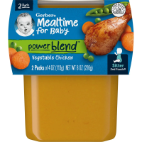 Gerber, Mealtime for Baby, смесь Power, 2nd Foods, курица с овощами, 2 пакетика по 113 г (4 унции)