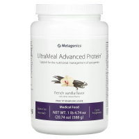 Metagenics, UltraMeal Advanced Protein, специальное питание, французская ваниль, 588 г (1 фунт)