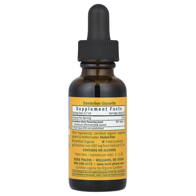 Herb Pharm, Экстракт одуванчика, не содержит спирта, 30 мл