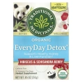Traditional Medicinals, Organic EveryDay Detox®, ягоды гибискуса и лимонника, без кофеина, 16 чайных пакетиков в упаковке, 24 г (0,85 унции)