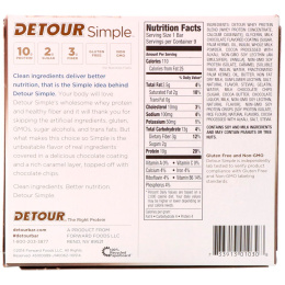 Detour, Simple, Батончики  с Сывороточным Белком, Карамель с Шоколадной Крошкой, 9 батончиков по 1,1 унции (30 г) каждый