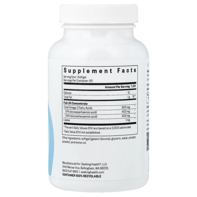 Seeking Health, Рыбий жир, 60 мягких таблеток