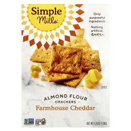 Simple Mills, крекеры из миндальной муки, с фермерским чеддером, 120 г (4,25 унции)