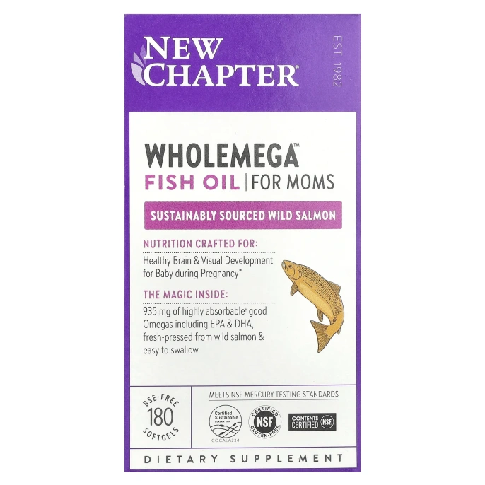 New Chapter, Wholemega для мам, 500 мг, 180 мягких таблеток