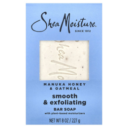 SheaMoisture, гладкое и отшелушивающее кусковое мыло, мед манука и овсянка, 227 г (8 унций)