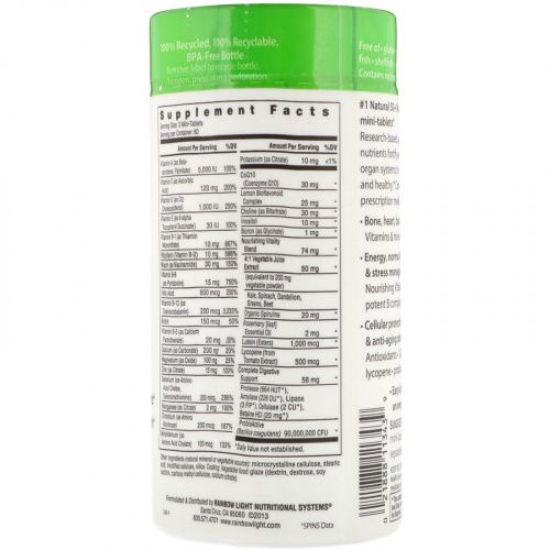 Rainbow Light, 50+ антивозрастной защитный комплекс витаминов, 180 мини-таблеток