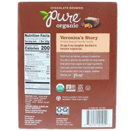 Pure Organic, Органические шоколадные брауни, 12 батончиков, 1,7 унции (48 г) каждый