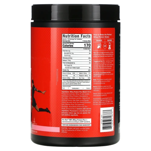 SIXSTAR, 100% Whey Protein Plus, клубничный смузи, 816 г (1,8 фунта)