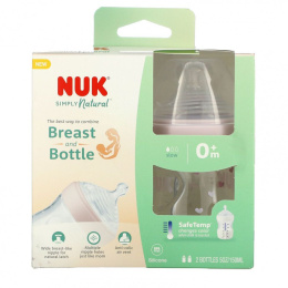NUK, Simply Natural, Бутылочки, от 0 месяцев, медленно, 2 упаковки, по 150 мл (5 унций) каждая