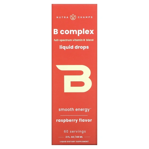 NutraChamps, B Complex, малина, 60 мл (2 жидк. унц.)