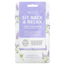 Nu-Pore, Sit Back & Relax, успокаивающая тканевая маска для лица, лаванда, 1 шт., 29,7 г (1,05 унции)
