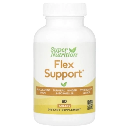Super Nutrition, Flex Support, добавка для поддержки гибкости, с глюкозамина гидрохлоридом, метилсульфонилметаном, гиалуроновой кислотой, куркумой и босвеллией, 90 таблеток