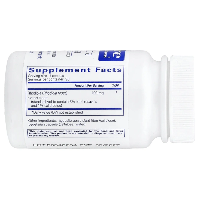 Pure Encapsulations, Rhodiola Rosea, 90 Capsules (100 mg per Capsule)