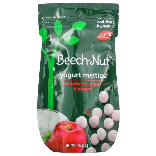 Beech-Nut, Yogurt Melties, клубника, этап 3, яблоко и йогурт, 28 г (1 унция)