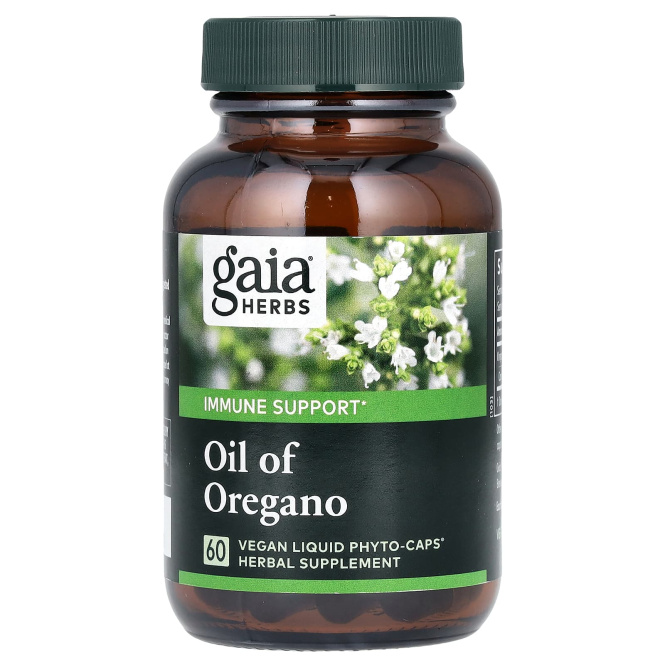 Gaia Herbs, Масло орегано, 60 вегетарианских жидких фито-капсул
