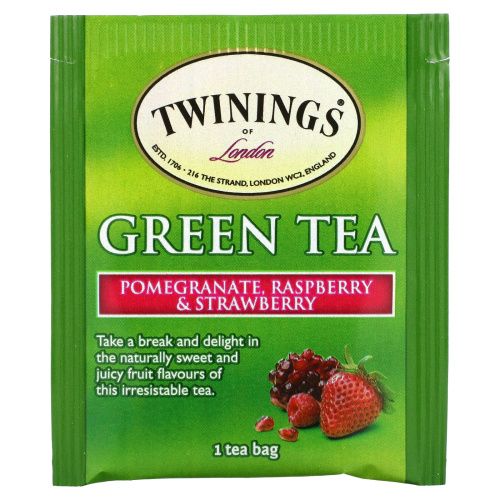 Twinings, Зелёный чай, гранат, малина и клубника, 20 пакетиков, 30 г