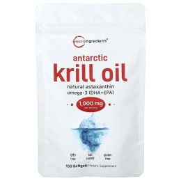 Micro Ingredients, масло антарктического криля, 150 капсул (500 мг в 1 капсуле)
