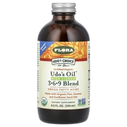 Flora, Udo's Choice, органическая смесь Udo's Oil 3, 6, 9, с высоким содержанием лигнана, 250 мл (8,5 жидк. унции)
