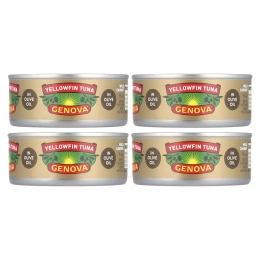 Genova, Желтоперый тунец в оливковом масле, 4 пакетика по 142 г (5 унций)