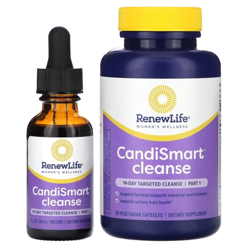 Renew Life, Целевая, Candi Smart, очищающая дрожжевая формула, 15-дневная программа, 2-компонентная программа