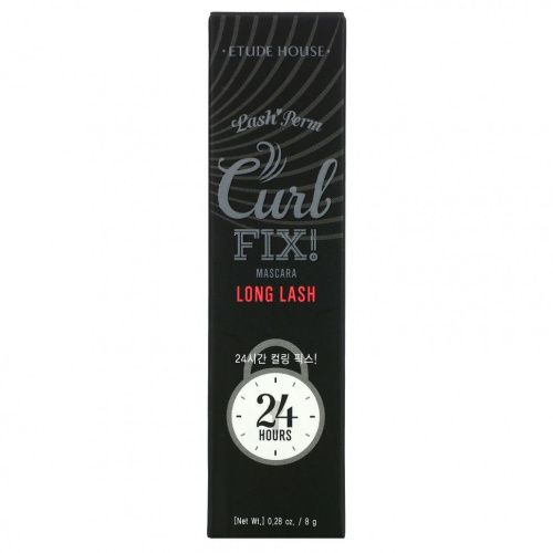 Etude, Lash Perm Curl Fix! Тушь для ресниц, длинные ресницы, 8 г (0,28 унции)