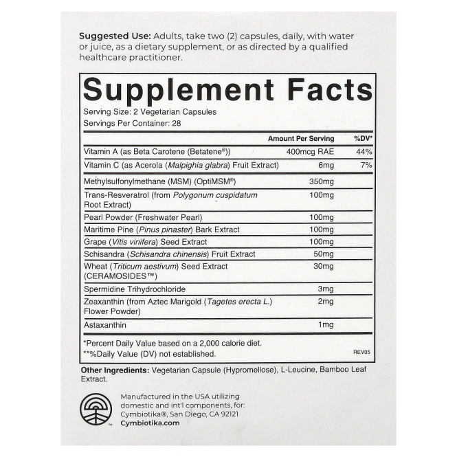 Cymbiotika, Healthy Glow™, средство для ежедневной красоты, 56 капсул