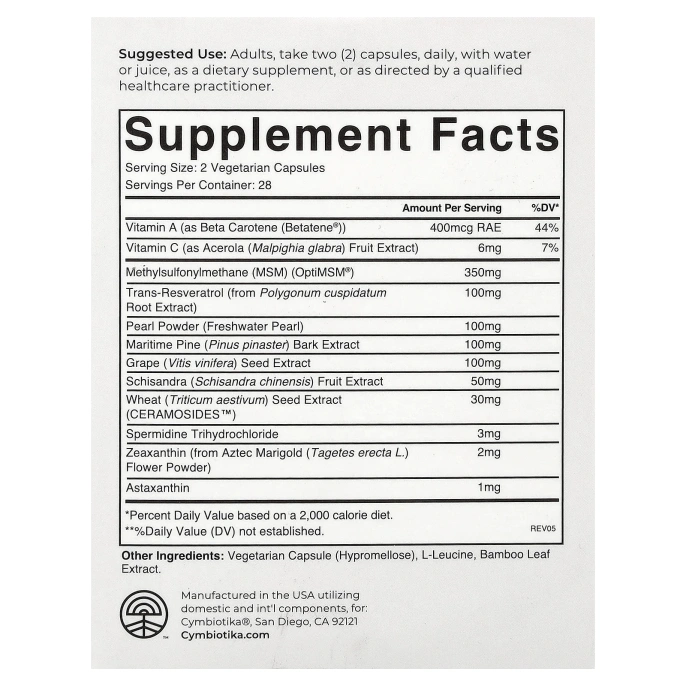 Cymbiotika, Healthy Glow™, средство для ежедневной красоты, 56 капсул