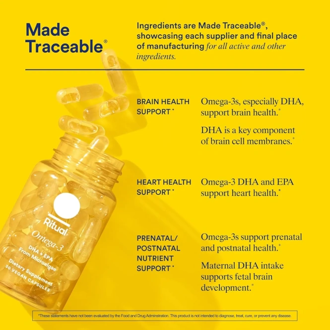 Ritual, омега-3, цитрусовые, 30 веганских капсул