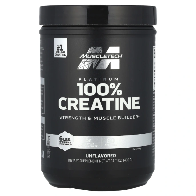 Muscletech, Essential Series, Platinum 100%, креатин, без вкусовых добавок, 400 г (14,11 унции)