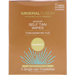 Mineral Fusion, Салфетки для постепенного загара, орех макадамии, размер средний, 5 шт.
