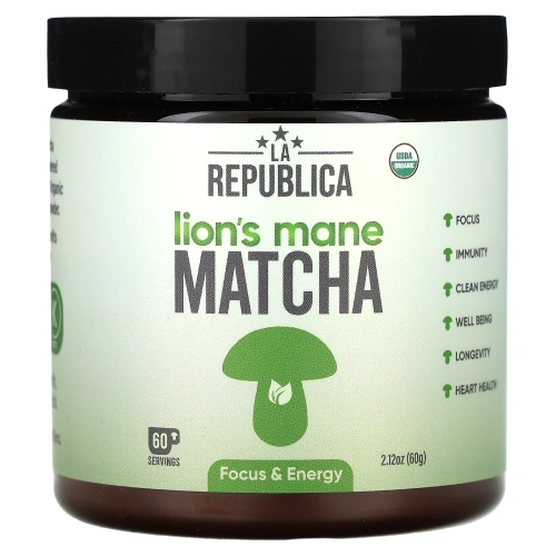 LA Republica, ежовик гребенчатый, матча, 60 г (2,12 унции)
