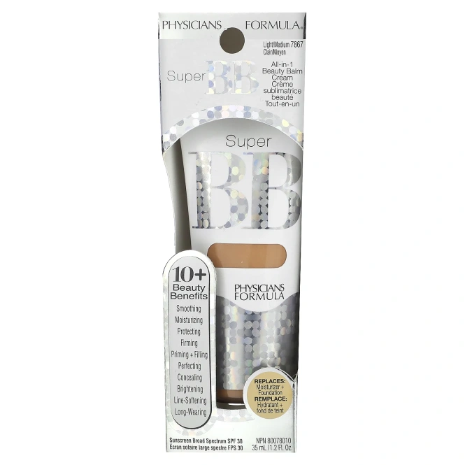 Physicians Formula, Супер BB, Универсальный косметический лечебный крем, светлый/средний тон, SPF 30, 1,2 жидкой унции (35 мл)