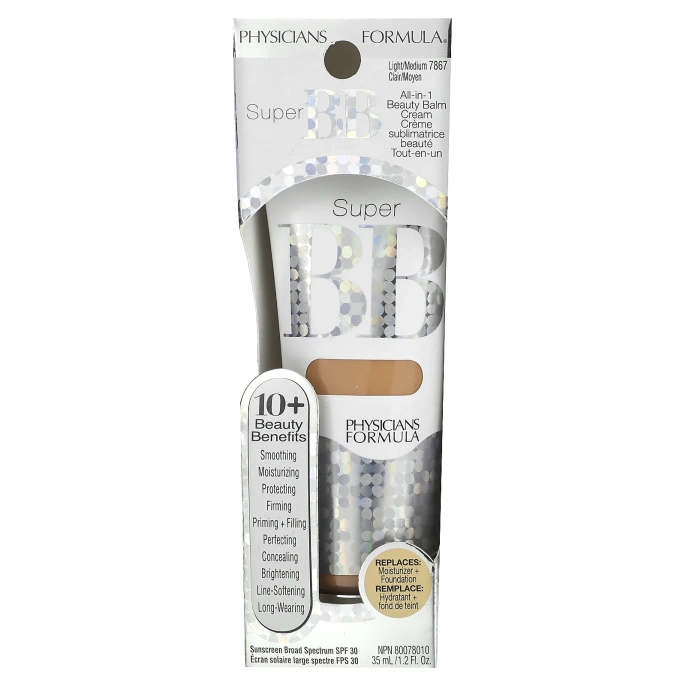 Physicians Formula, Супер BB, Универсальный косметический лечебный крем, светлый/средний тон, SPF 30, 1,2 жидкой унции (35 мл)