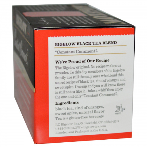 Bigelow, Constant Comment, черный чай, 20 чайных пакетиков, 1,18 унции (33 г)