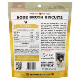 Brutus Bone Broth, печенье, для собак, со вкусом курицы, 226 г (8 унций)