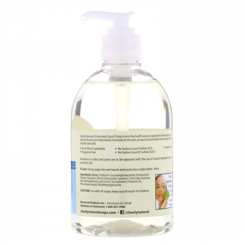 Clearly Natural, Основа, глицериновое мыло для рук, без запаха, 354 мл (12 жидких унций)