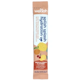 Wellah, Splish Splash Hydration, тропический пунш, 20 пакетиков по 5,2 г (0,2 унции)