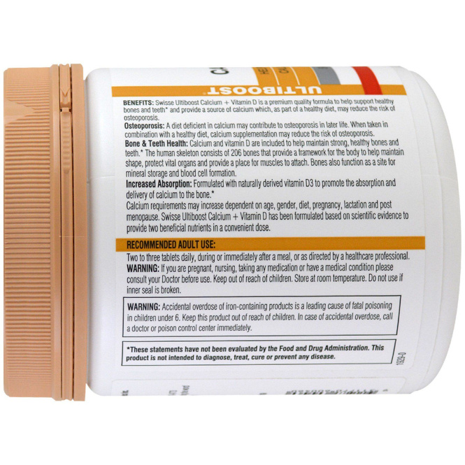 Swisse, Кальций + Витамин D , 250 таблеток