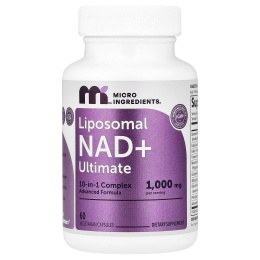Micro Ingredients, липосомальный НАД + Ultimate, 60 вегетарианских капсул