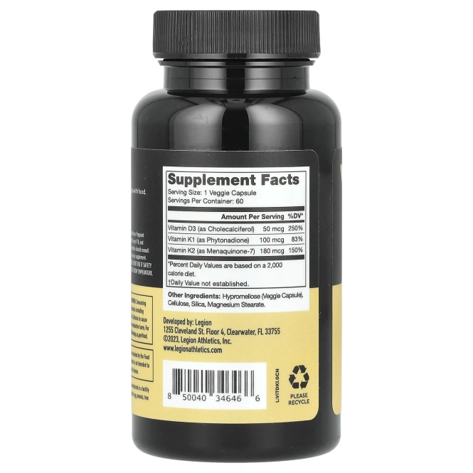 Legion Athletics, Витамин D + K`` 60 капсул